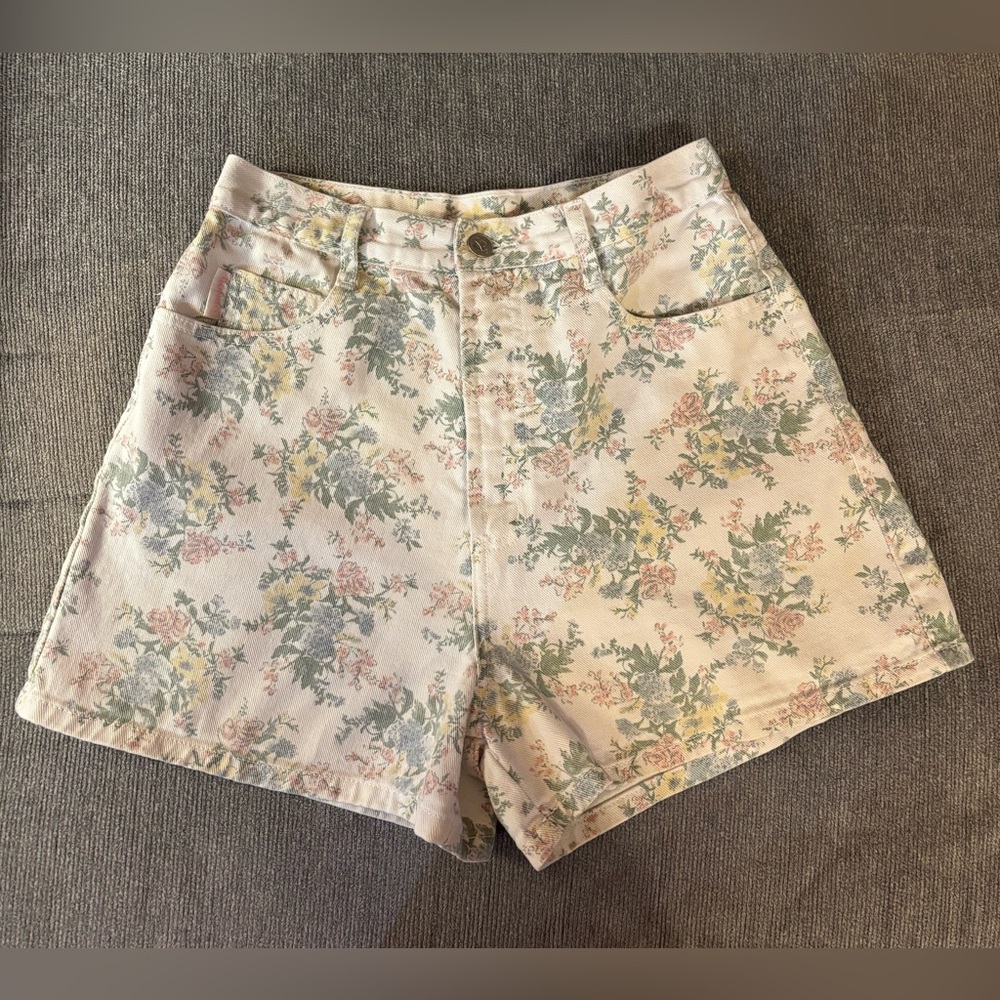 Vintage Bongo by Gene Montesano High Waisted Floral Print Shorts